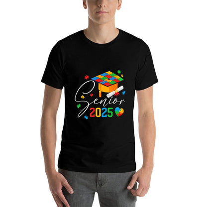 Puzzle Autistic Senior 2025 Autism Graduation Boys Girls  Classic T-Shirt