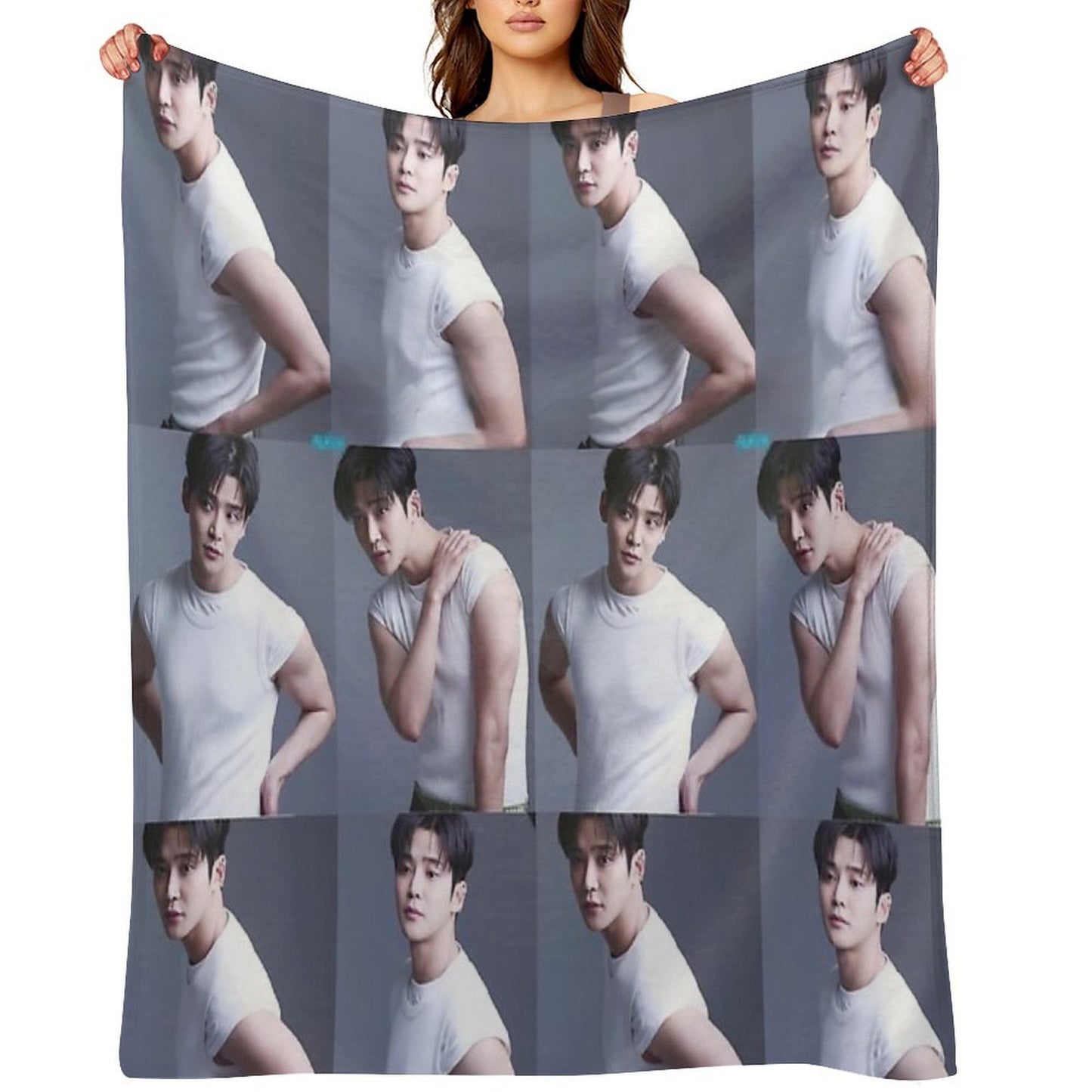 Rowoon Collage Travel-friendly Throw Blanket