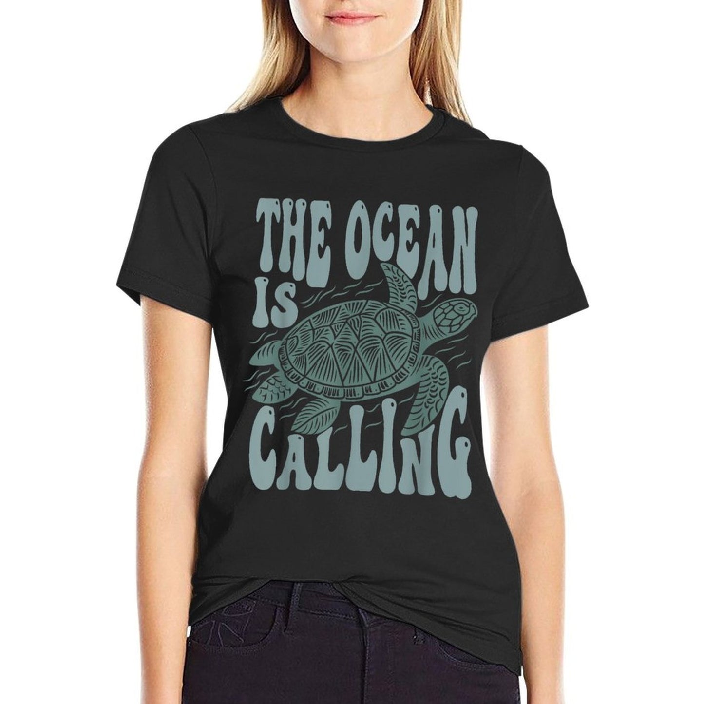 The Ocean Is Calling Nature Lovers Sea Turtle Reptile Art  Odor-resistant T-Shirt