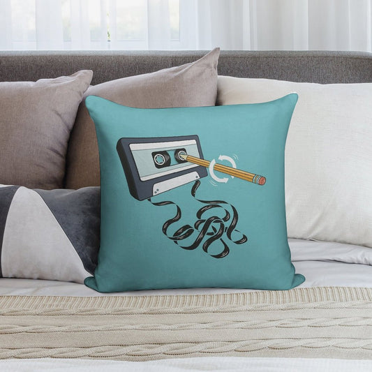 Back in The Day, Retro 80's Cassette Tape Soft Reinforced Edging Throw Pillow