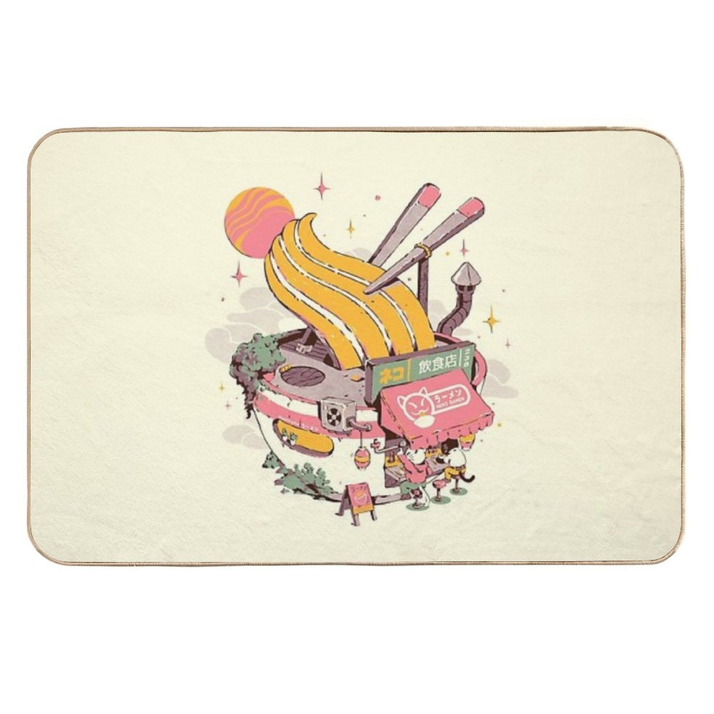 Ramen Bowl Restaurant  Pet-Safe Bath Mat