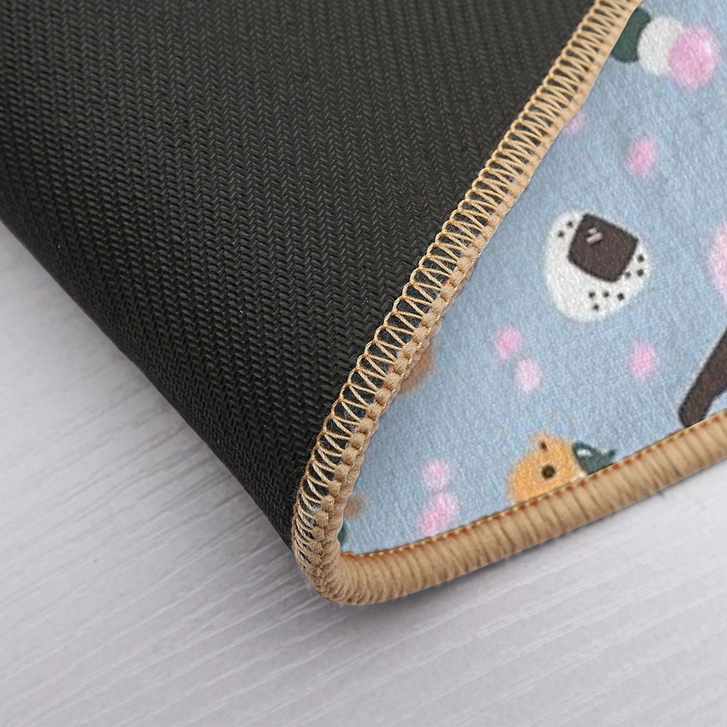 Bubu And Moonch Sakura Season Pattern  Non-Slip Bath Mat