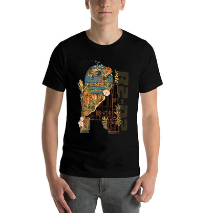 Star Wars R2-D2 Artoo-Deetoo Droid Floral Garden Reimagined  Oversized Silhouette T-Shirt