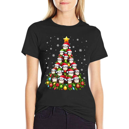 Ugly Christmas Sweater Day Funny Hedgehog Christmas Tree  Heathered Texture T-Shirt