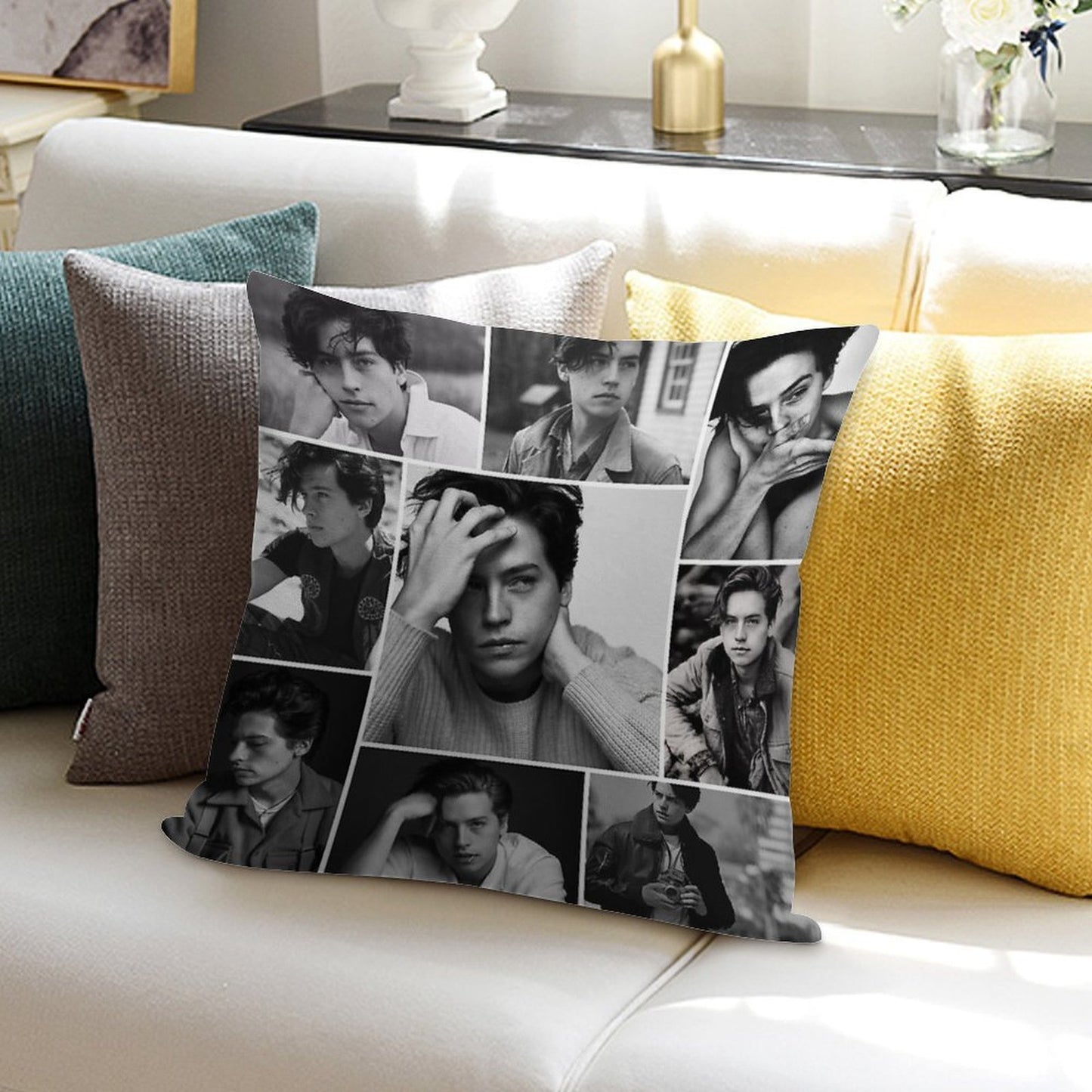 Cole Sprouse Black And White Soft Gift Ready Throw Pillow