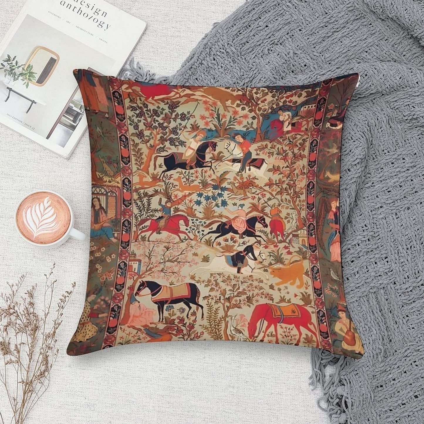 Oriental Rug Soft Anti-Pilling Throw Pillow