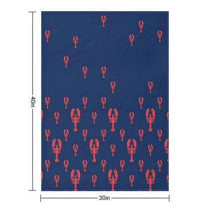 Lobster Squadron on Navy Shrink-resistant Throw Blanket
