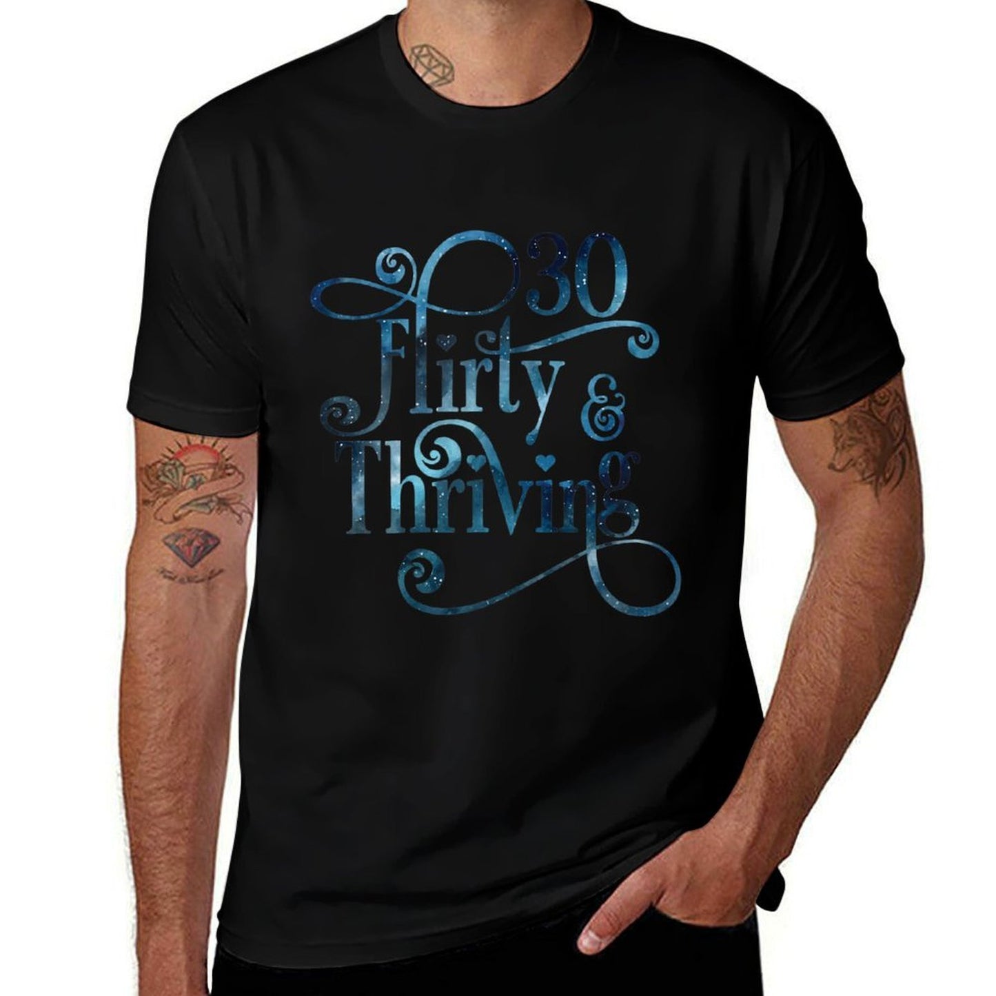 Womens 30 Thirty Flirty & Thriving 30th Birthday Tshirt Born 1990 Comfortable T-Shirt