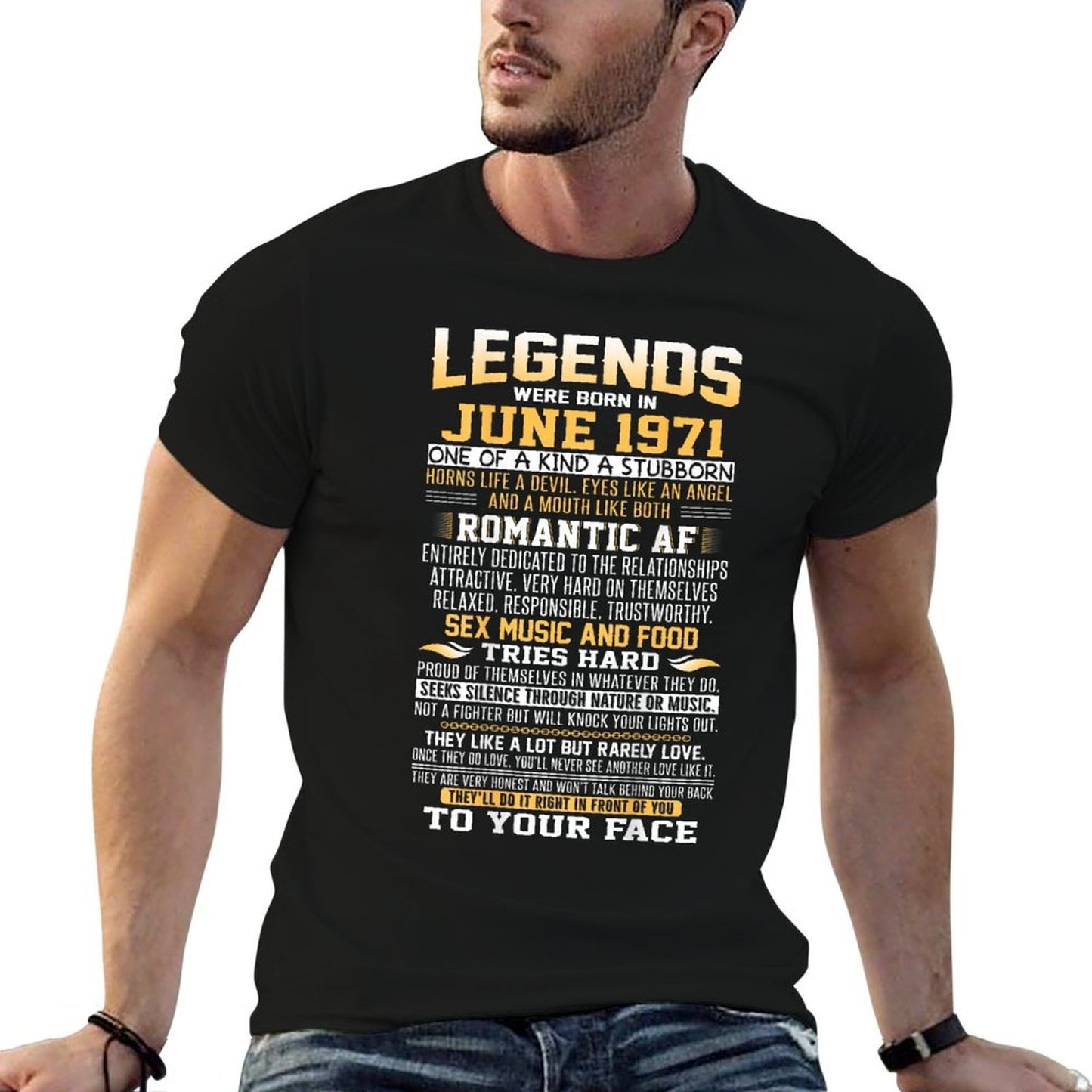 Legends Were Born in June 1971 50th Birthdays Tee Shirt  Vintage-inspired T-Shirt
