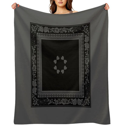 Love Garden Black & Grey Quick-dry Throw Blanket