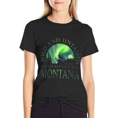 Montana - Glacier National Park - Northern Lights  Wrinkle-resistant T-Shirt