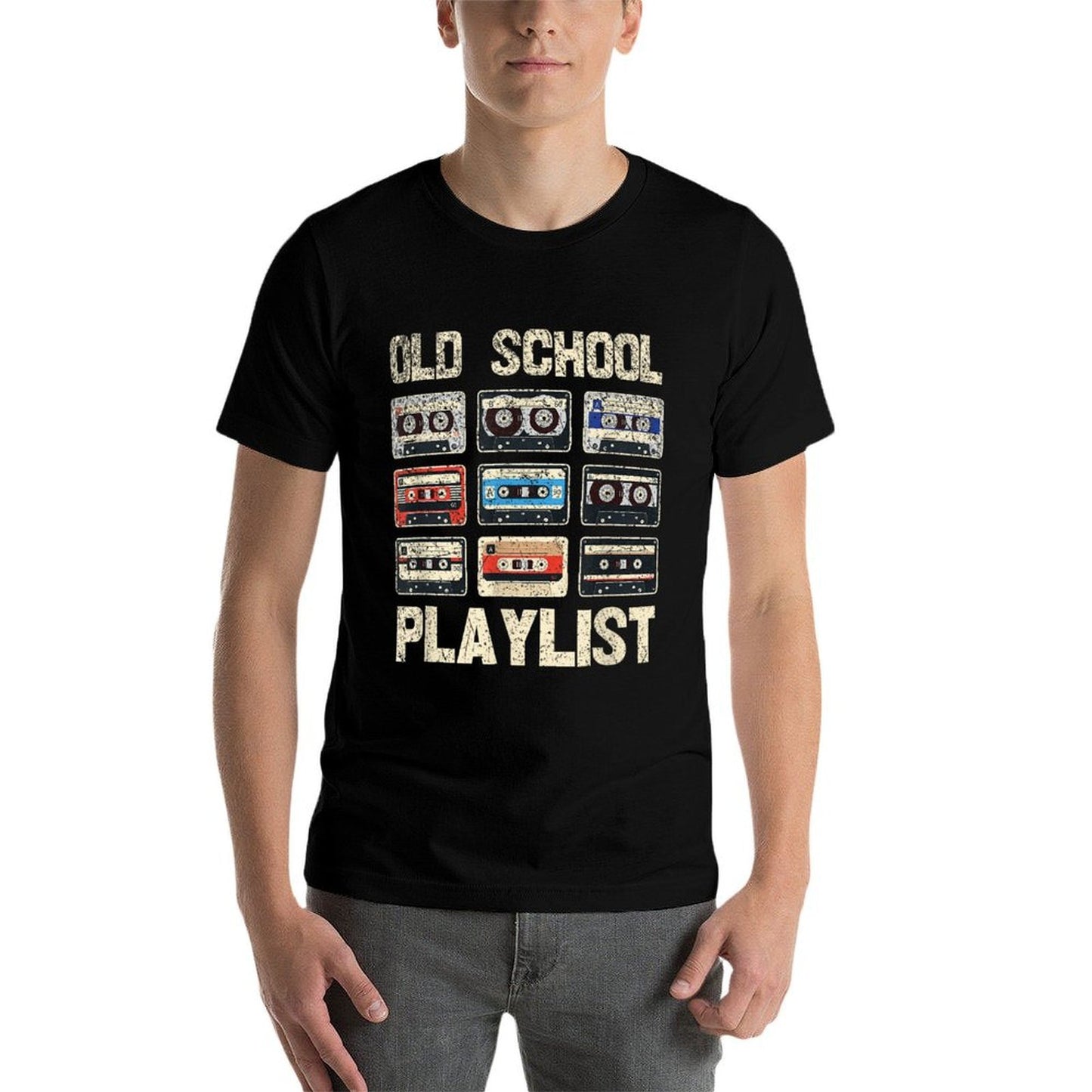 Cassette Tape - Retro 80s Old School Playlist Music  Polyester Blend T-Shirt