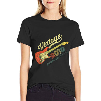 Guitar Lover 13 Years Old - Vintage 2010 13th Birthday  Wrinkle-resistant T-Shirt