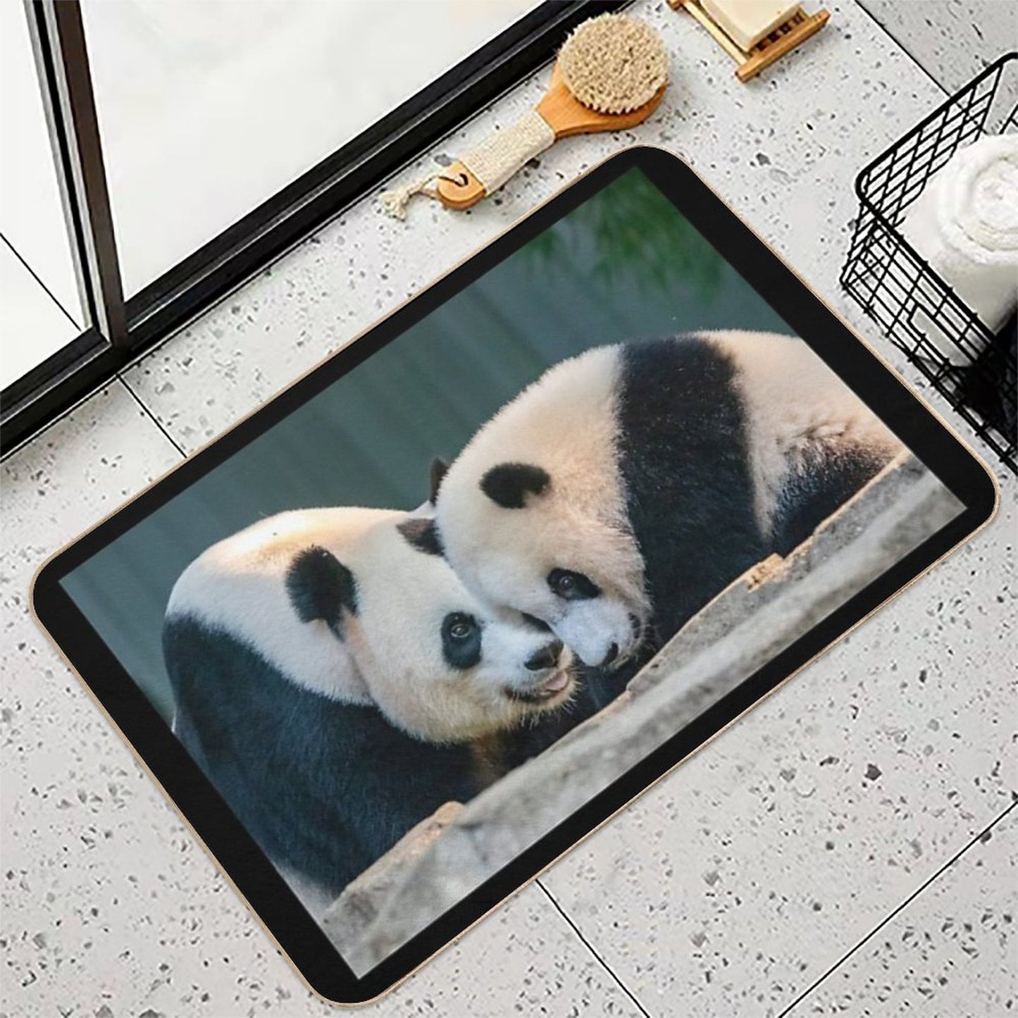 Mei Xiang And Xiao Qi Ji at The Smithsonian's National Zoo  Rapid-Drying Bath Mat