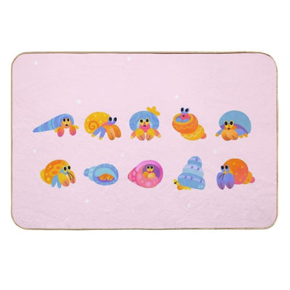 Hermit Crab - Pink  Knife Jellyfish  Multi-Purpose Bath Mat