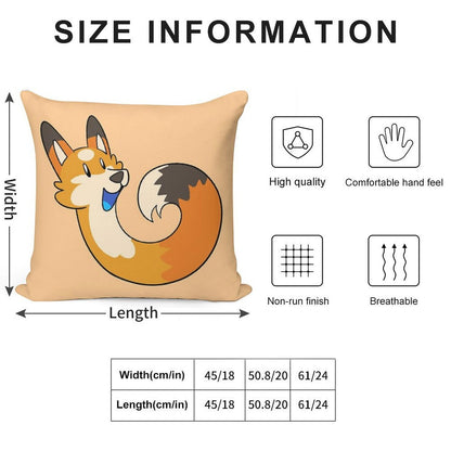 Orange Pipefox - Pip Soft High-Density Material Throw Pillow