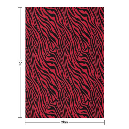 Red Zebra Print, Animal Print Compact Throw Blanket