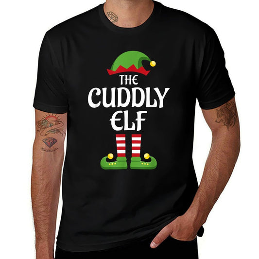 Cuddly Elf Family Matching Group Christmas  Heathered Texture T-Shirt
