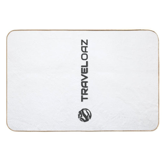 Vertical Version of TravelOAZ Monochromatic Pantone Normal Size Full Logo  Rapid-Drying Bath Mat
