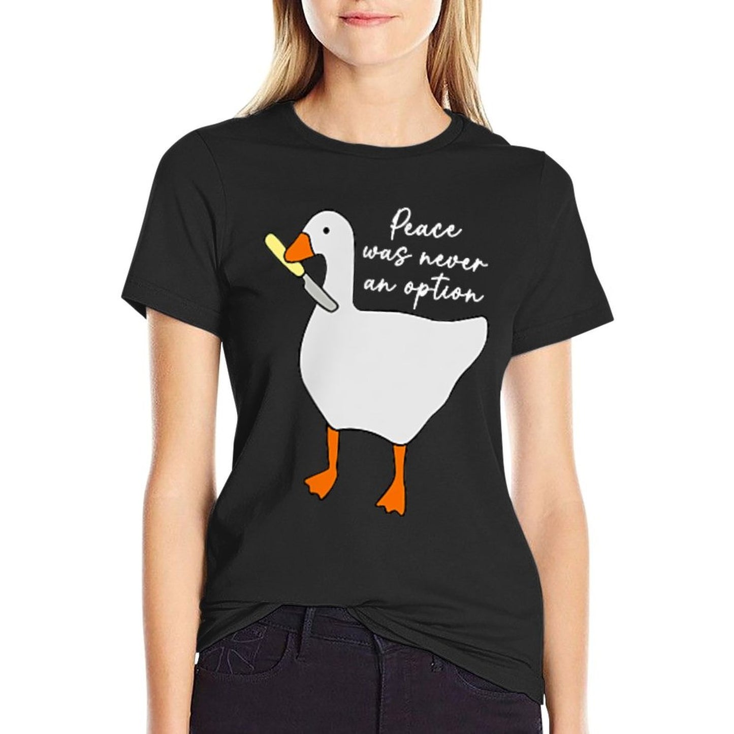 Peace Was Never An Option, Goose Meme, Murder Duck  Graphic-printed T-Shirt