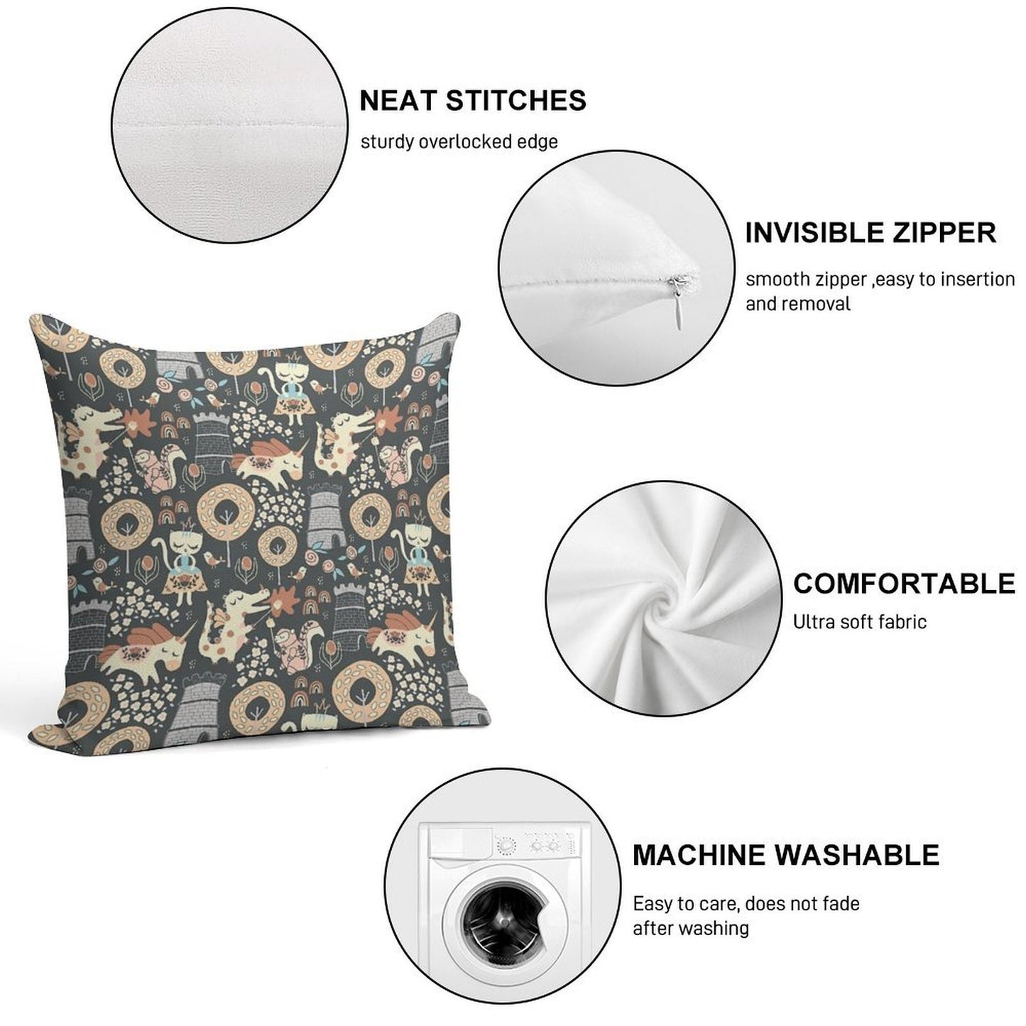 Animal Kingdom Soft Shrink-Resistant Throw Pillow