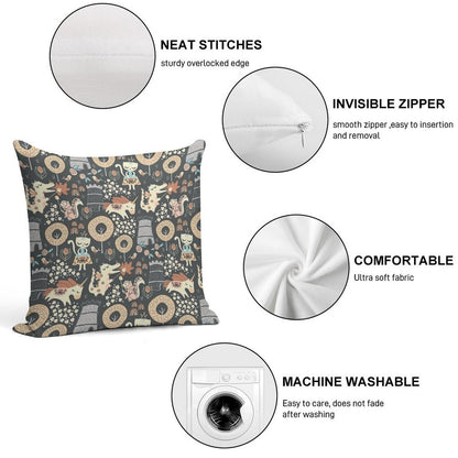 Animal Kingdom Soft Shrink-Resistant Throw Pillow