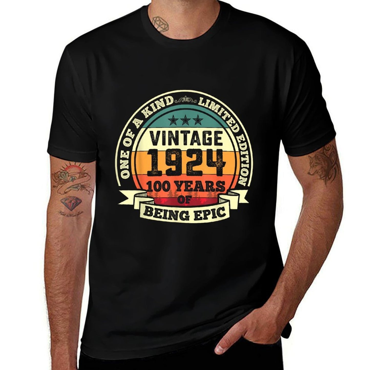 100th Birthday Vintage Retro Epic 1924 100 Yrs Old  Stretchy T-Shirt
