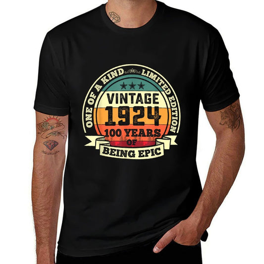 100th Birthday Vintage Retro Epic 1924 100 Yrs Old  Stretchy T-Shirt