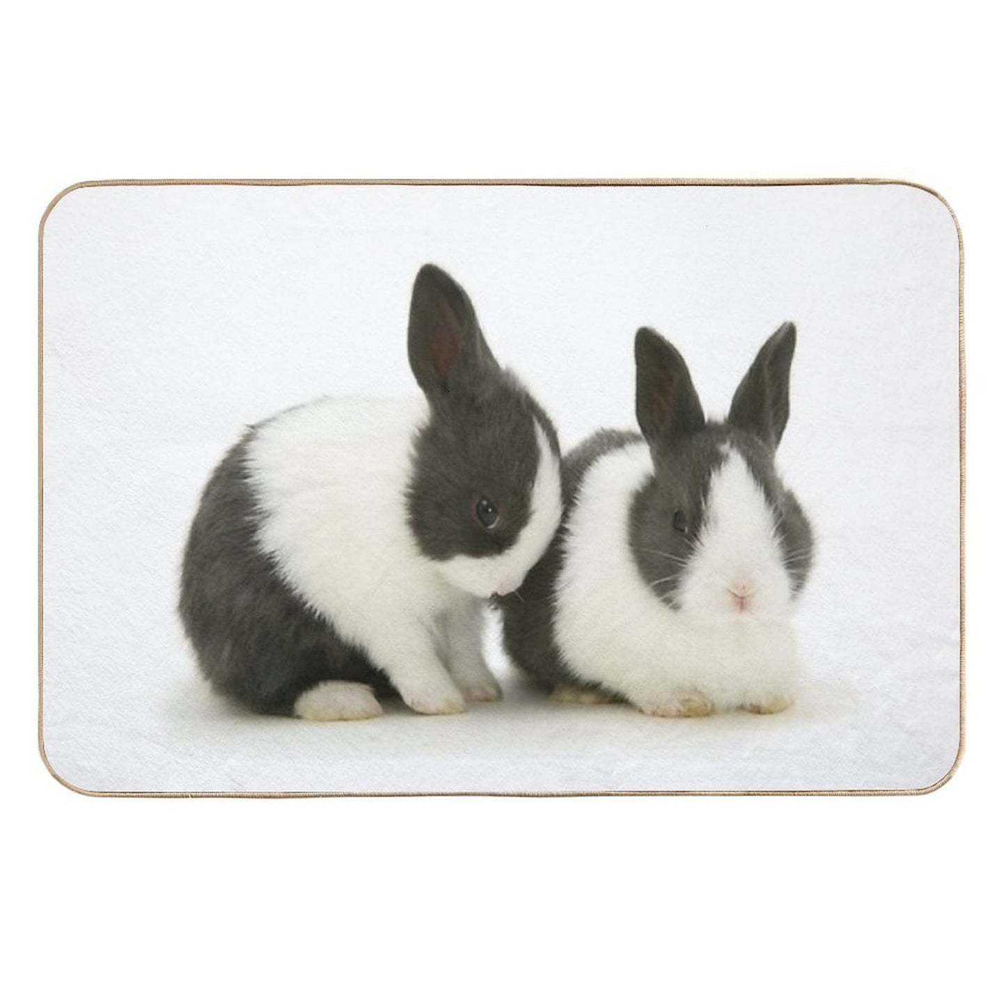 Baby Blue Dutch Rabbits  Fade-Resistant Bath Mat