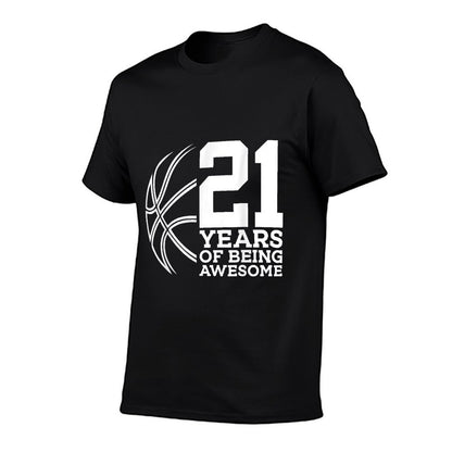 21 YEARS OF BEING AWESOME BASKETBALL 21ST BIRTHDAY  Slim-fit Cut T-Shirt