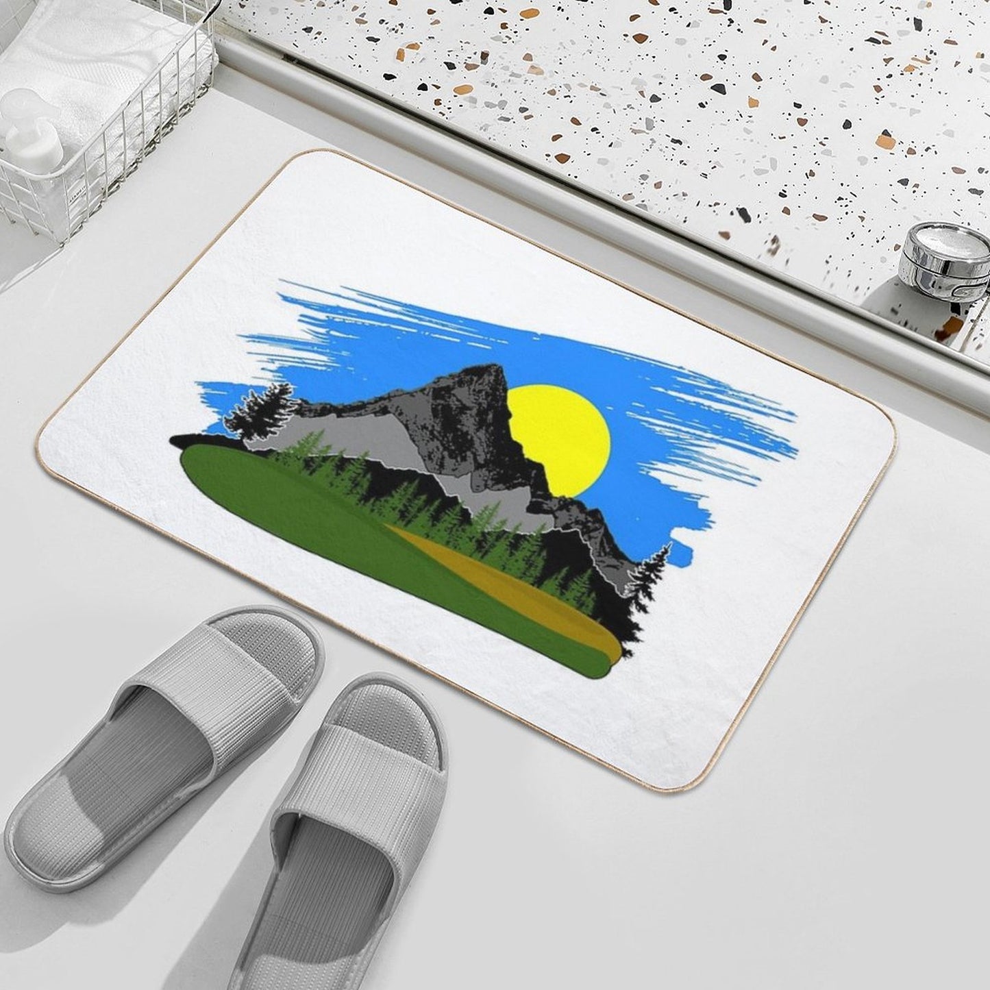 Sunset Over Mountains  Versatile Bath Mat