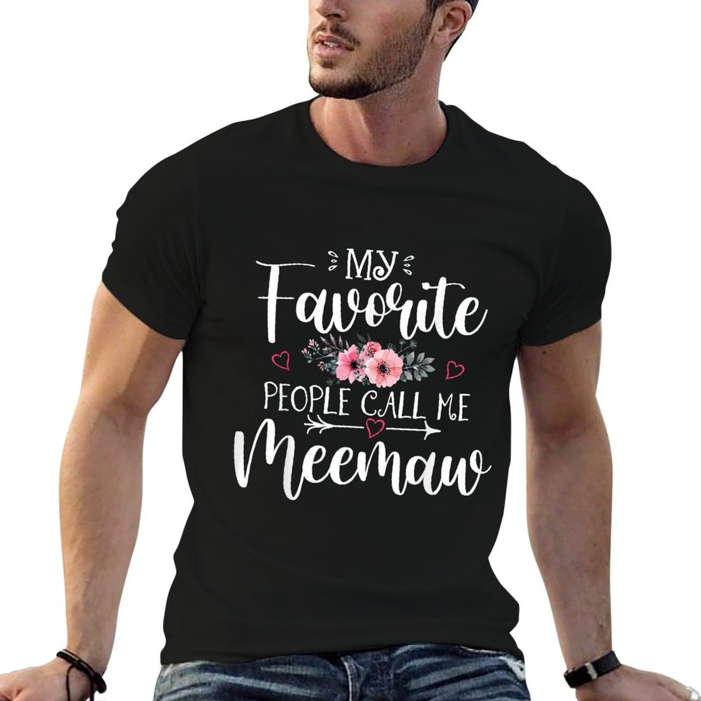 My Favorite People Call Me Meemaw Floral Mother&#39;s Day  Lightweight T-Shirt