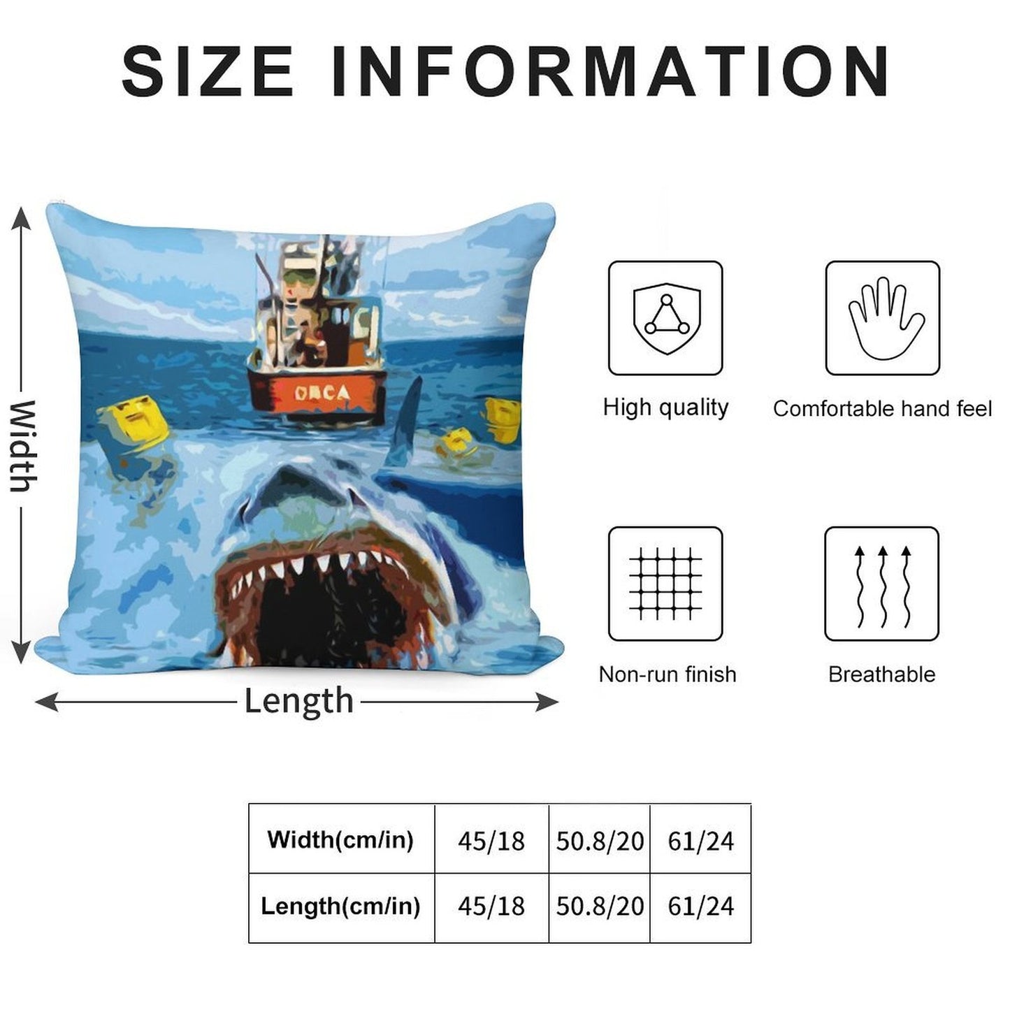 Jaws Movie Retro. Birthday Party Gifts. Officially Licensed Merch. Soft Warmth Comfort Throw Pillow