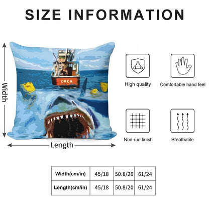 Jaws Movie Retro. Birthday Party Gifts. Officially Licensed Merch. Soft Warmth Comfort Throw Pillow