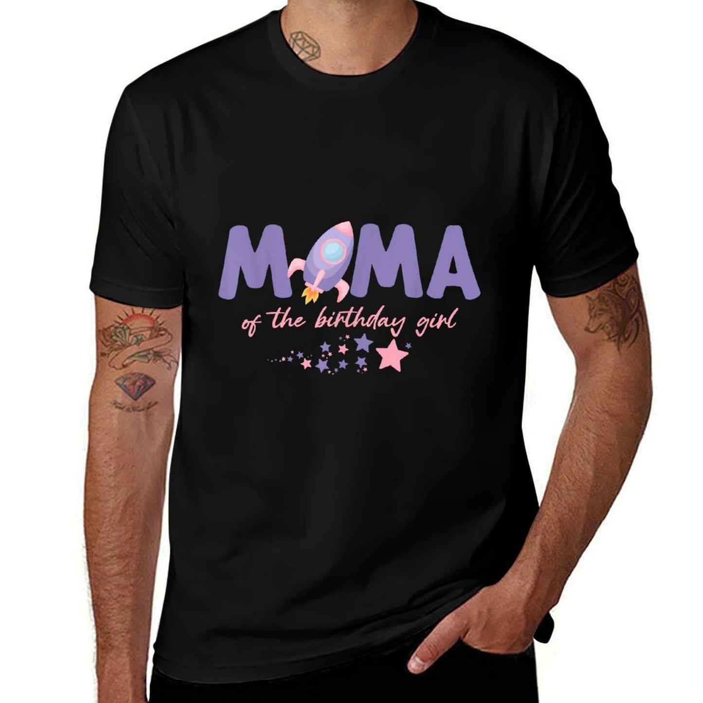 Two The Moon Mama Of The Birthday Girl Astronaut Family  Graphic-printed T-Shirt