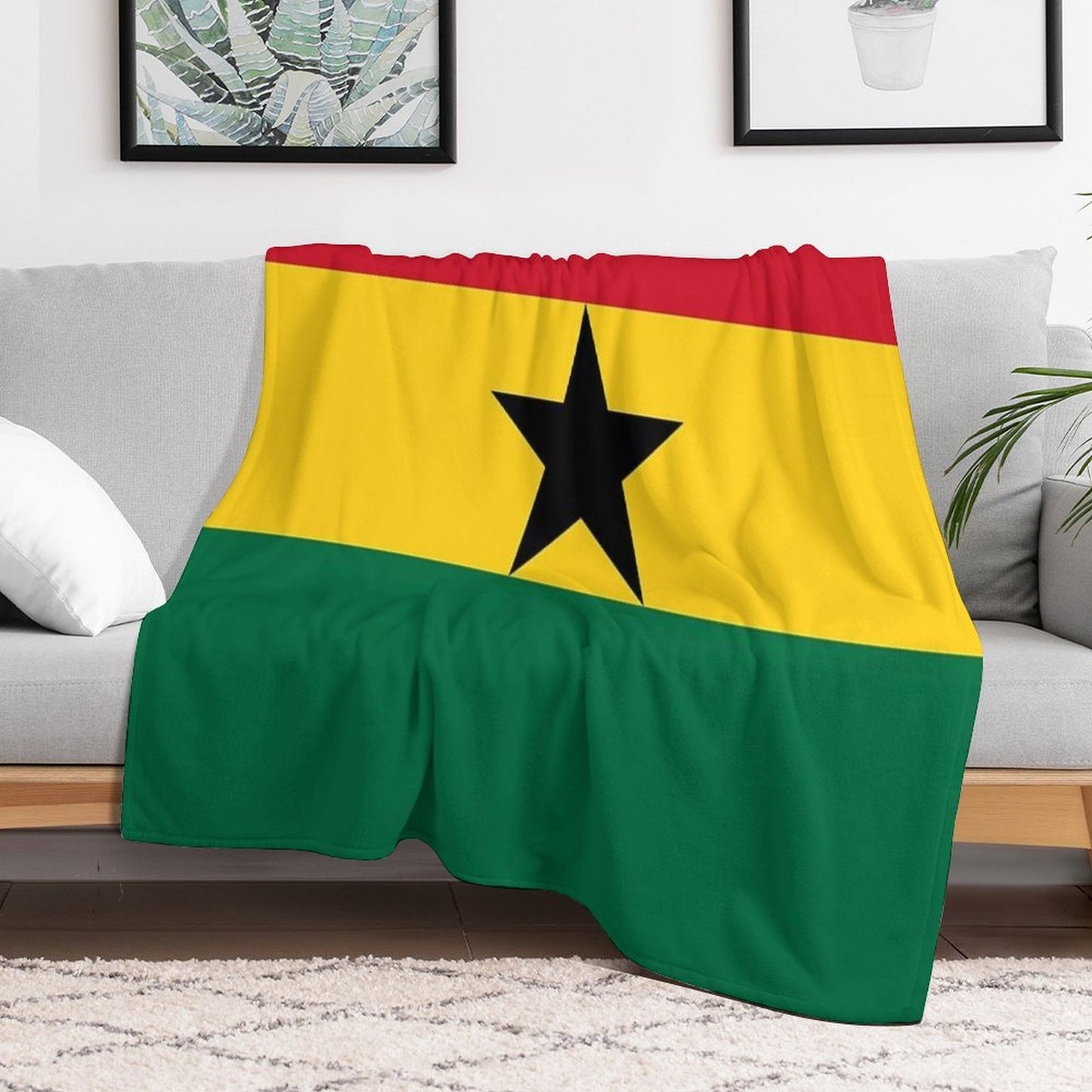 Ghana National Celebration Flag Premium Throw Blanket