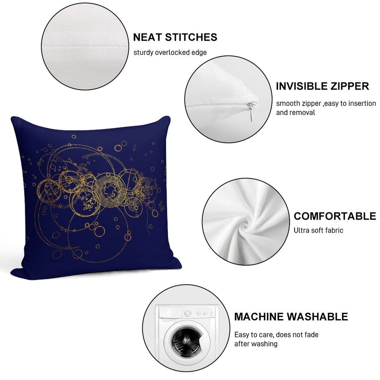Time Lord Writing -  Transparent Soft Reinforced Edging Throw Pillow