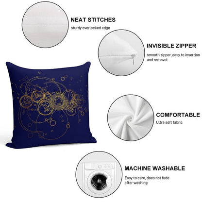 Time Lord Writing -  Transparent Soft Reinforced Edging Throw Pillow