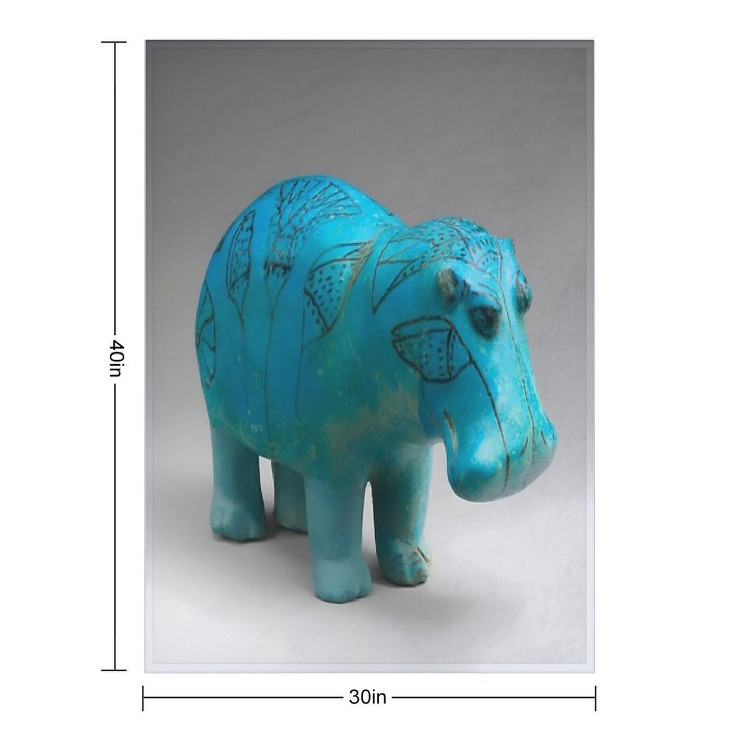 William The Hippo-  Ancient Egyptian Figurine Quick-dry Throw Blanket