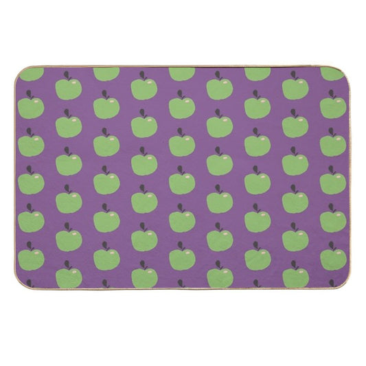 Green Apples  Edible Garden  Abstract Fruit Pattern  Anti-Trip Bath Mat