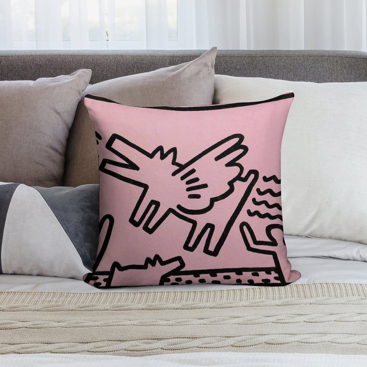 Colorful People Pop Art Soft Luxury Feel Throw Pillow