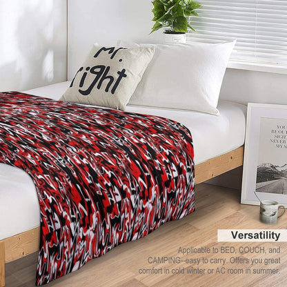 Red, Black, & White Love Durable Throw Blanket