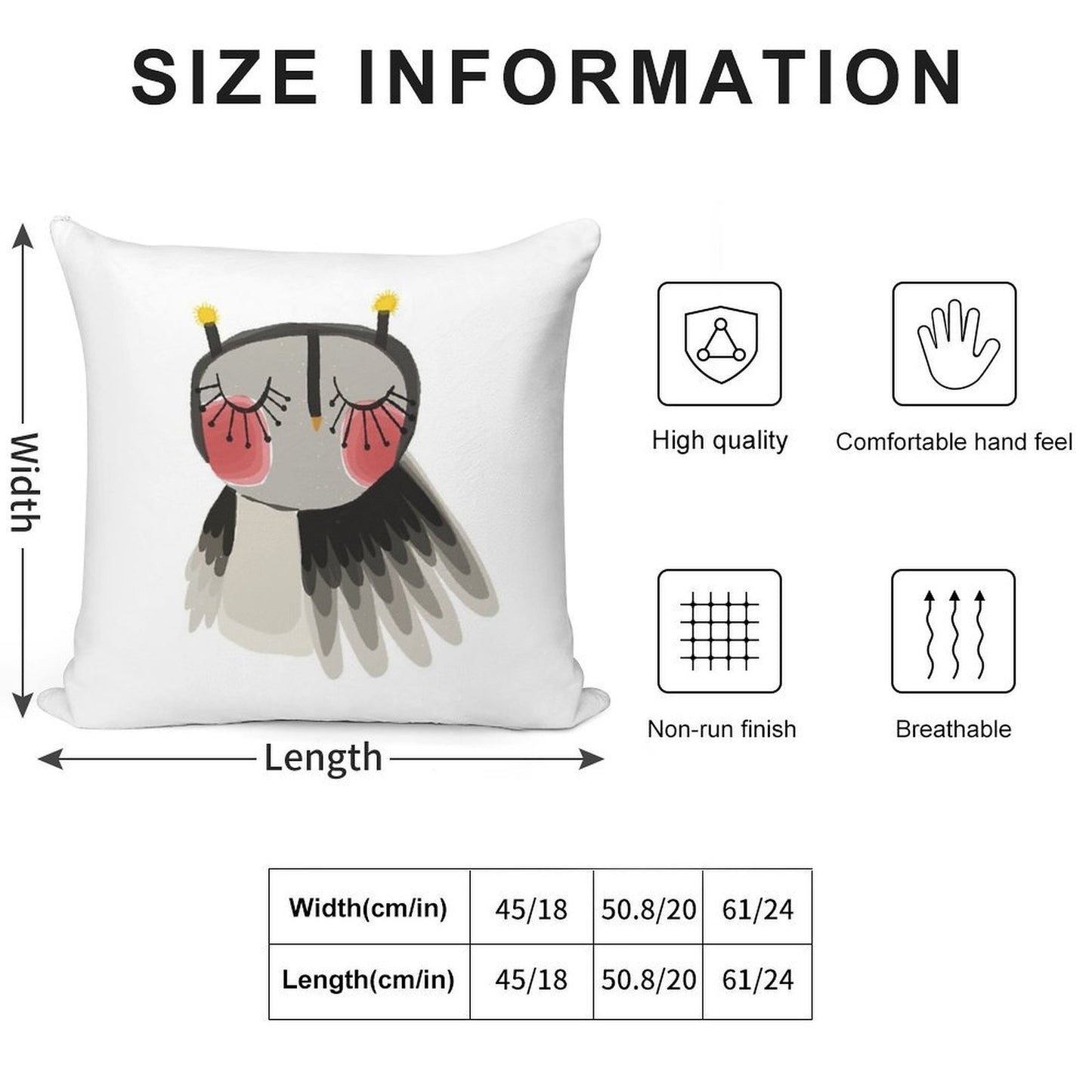 Rosy Cheeks Owl Soft Warmth Comfort Throw Pillow