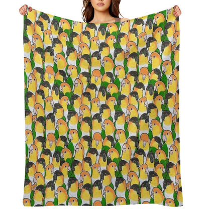 Caique Parrots Wrinkle-free Throw Blanket