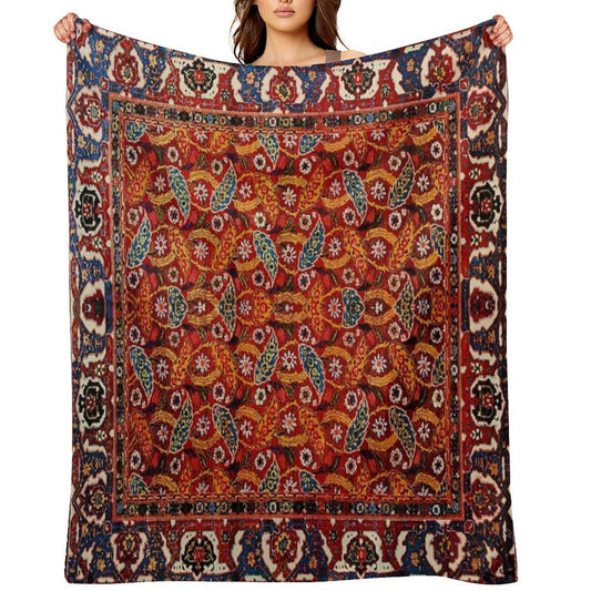Carpet Pattern in Paisley Boho Multi-functional Throw Blanket