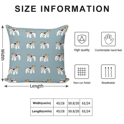 Retro Wire Haired Fox Terrier Design Soft Anti-Pilling Throw Pillow