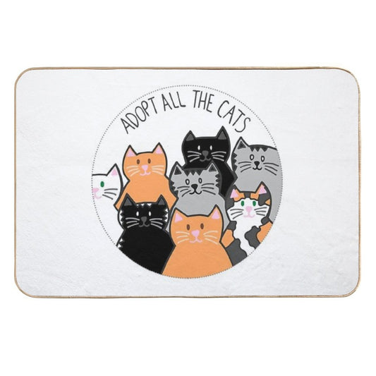 Adopt All The Cats  Odorless Bath Mat