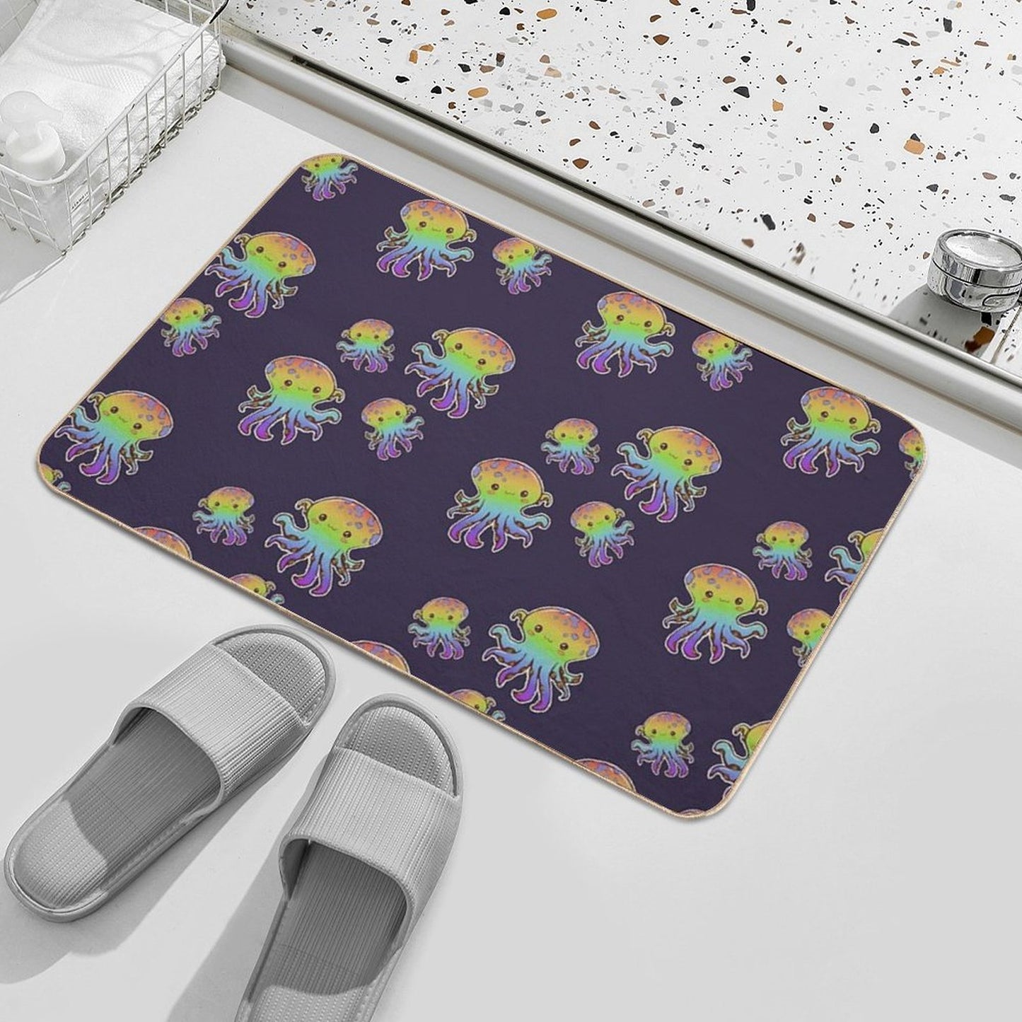 Cute Octopuses  Fade-Resistant Bath Mat