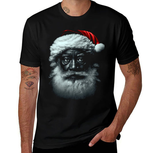 Santa Claus Black Xmas Santa Afro African American Proud  Easy-care T-Shirt