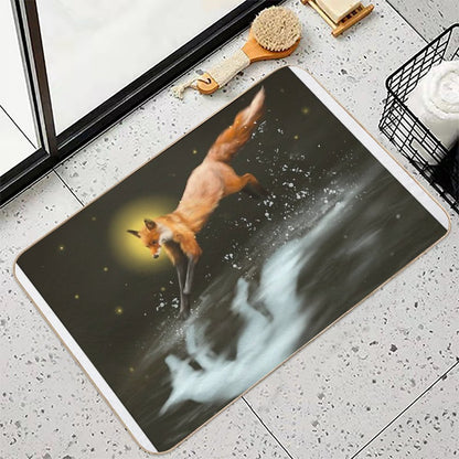 Fox Walks on Water  Long-Lasting Bath Mat
